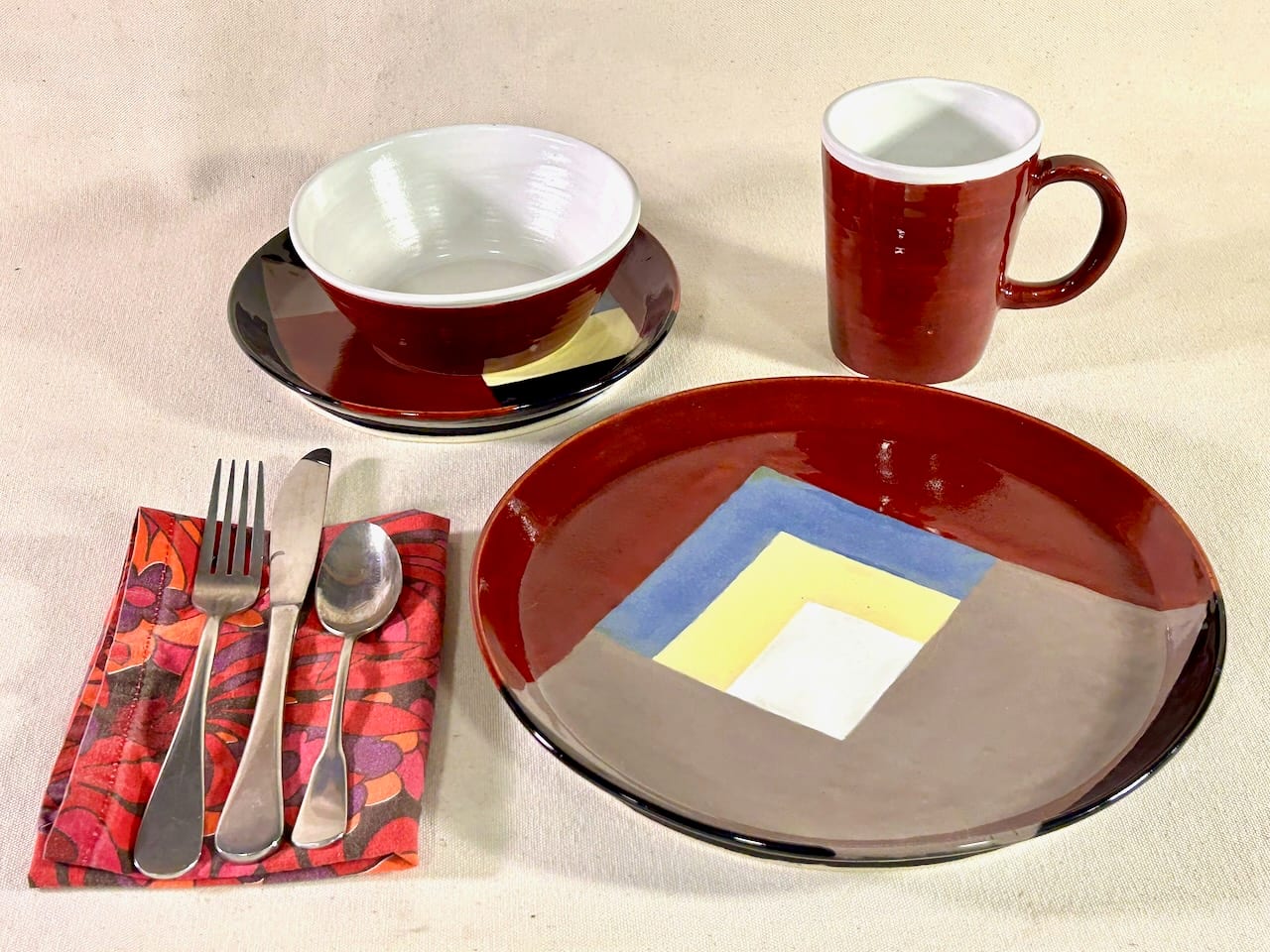 Red Place Setting